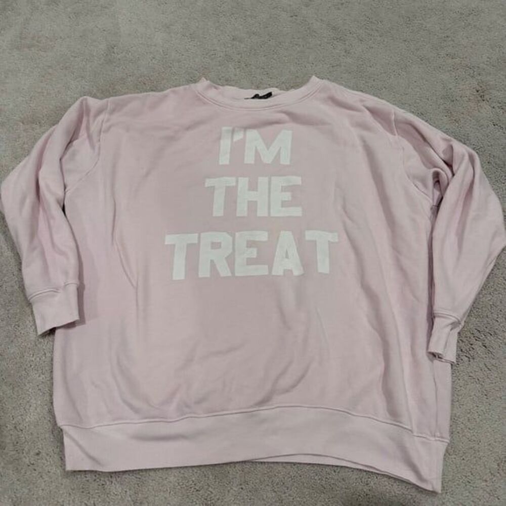 Wildfox I'm The Treat Roadtrip Sweatshirt Pink long sleeve pullover medium